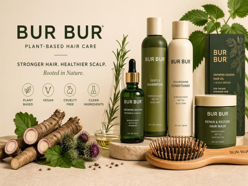 BUR BUR Botanical Hair Care Brand Overview Hair Growth Scalp Wellness Clean Beauty Products Online Presence
