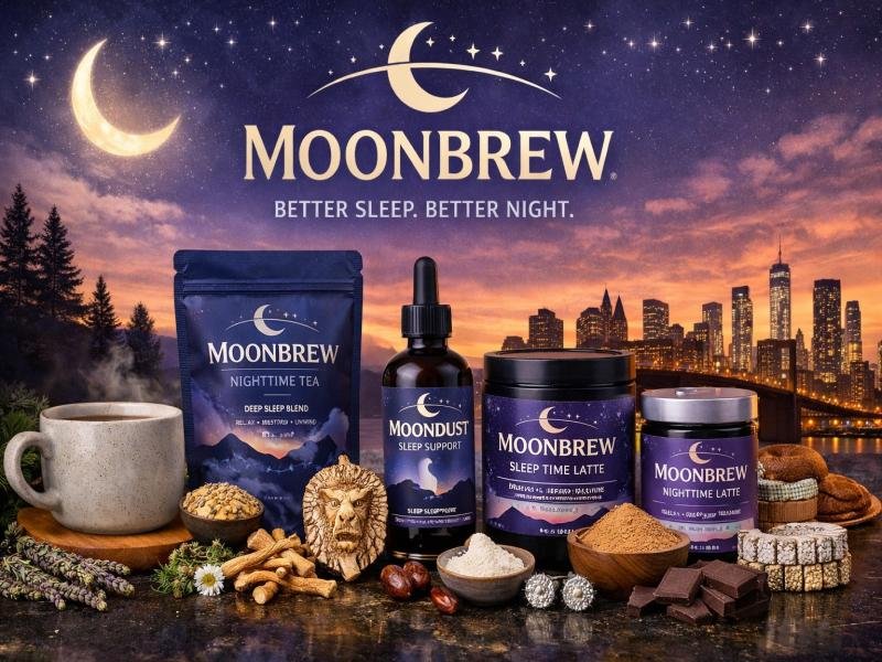 MoonBrew sleep drink natural sleep aid magnesium L theanine relaxation drink for deep restful sleep